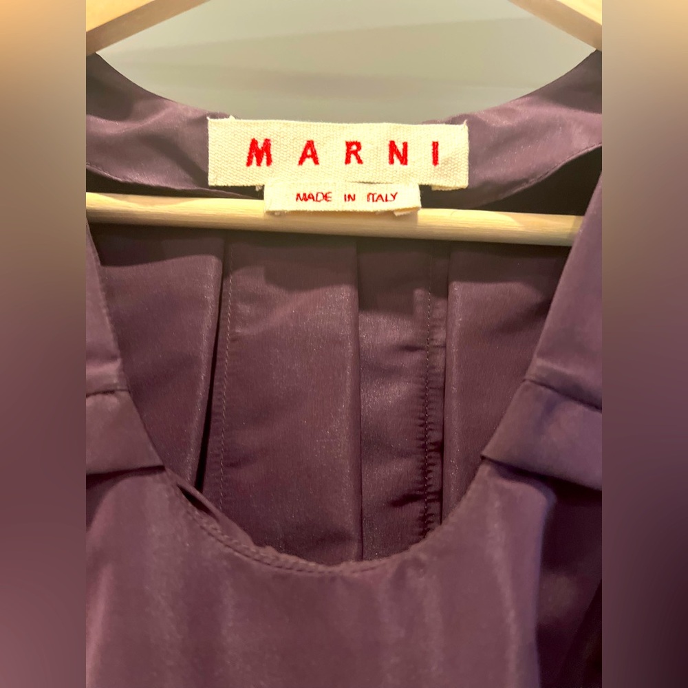 Beautiful Never Worn Marni Deep Purple Mini Dress with Belt.